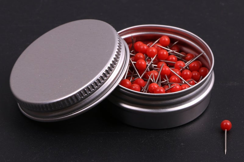 PTC Office 1/8 Inch Small Round Head Map Tacks Pins for Home Office Use and DIY Craft Project (Red, 100PCS) - Image 2